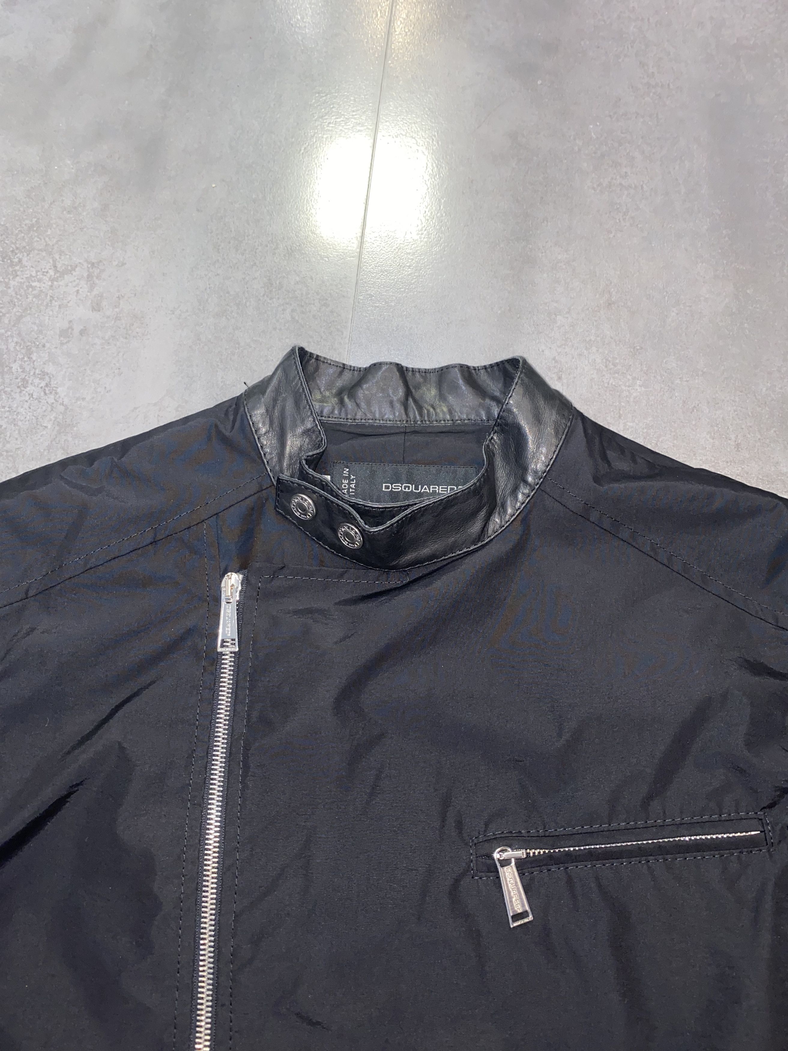 Dsquared2 SS13 Dsquared2 Assymetrical Biker Bomber Leather Jacket Size US L / EU 52-54 / 3 - 10 Thumbnail