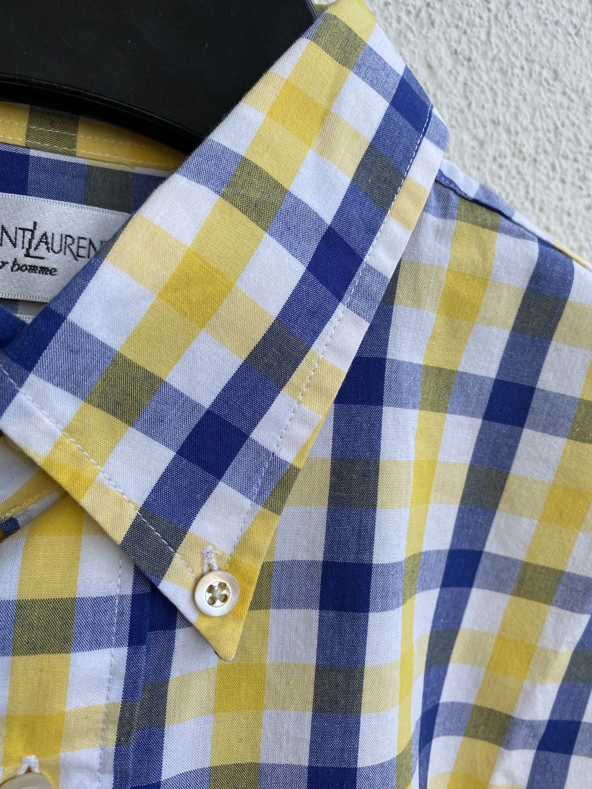 Yves Saint Laurent Cotton YSL Shirt Plaid Size US L / EU 52-54 / 3 - 6 Thumbnail