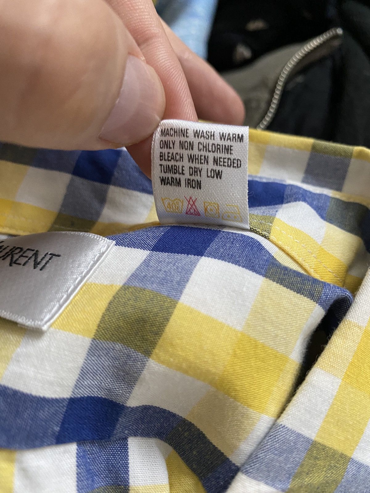 Yves Saint Laurent Cotton YSL Shirt Plaid Size US L / EU 52-54 / 3 - 11 Thumbnail