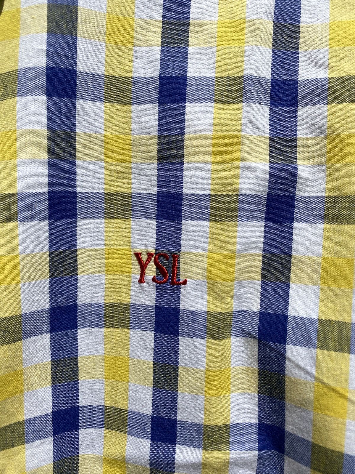 Yves Saint Laurent Cotton YSL Shirt Plaid Size US L / EU 52-54 / 3 - 9 Thumbnail