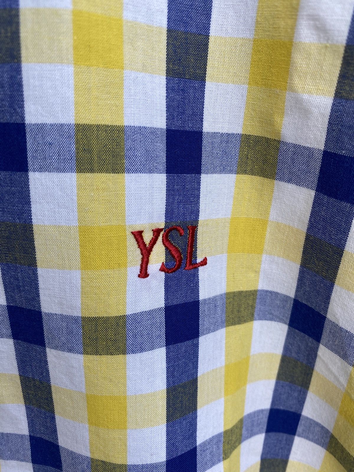 Yves Saint Laurent Cotton YSL Shirt Plaid Size US L / EU 52-54 / 3 - 2 Thumbnail