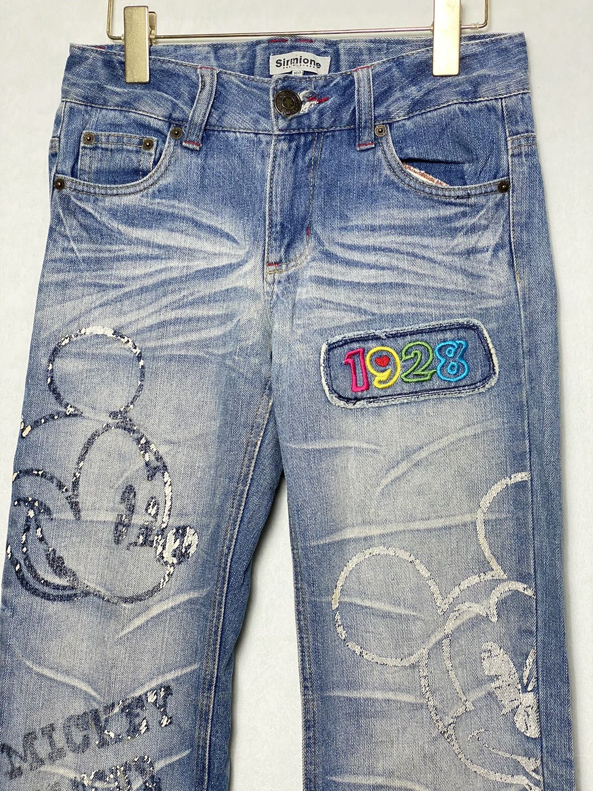 Japanese Brand × Mickey Mouse × Vintage Vintage Mickey Painted Denim Size US 29 - 3 Thumbnail