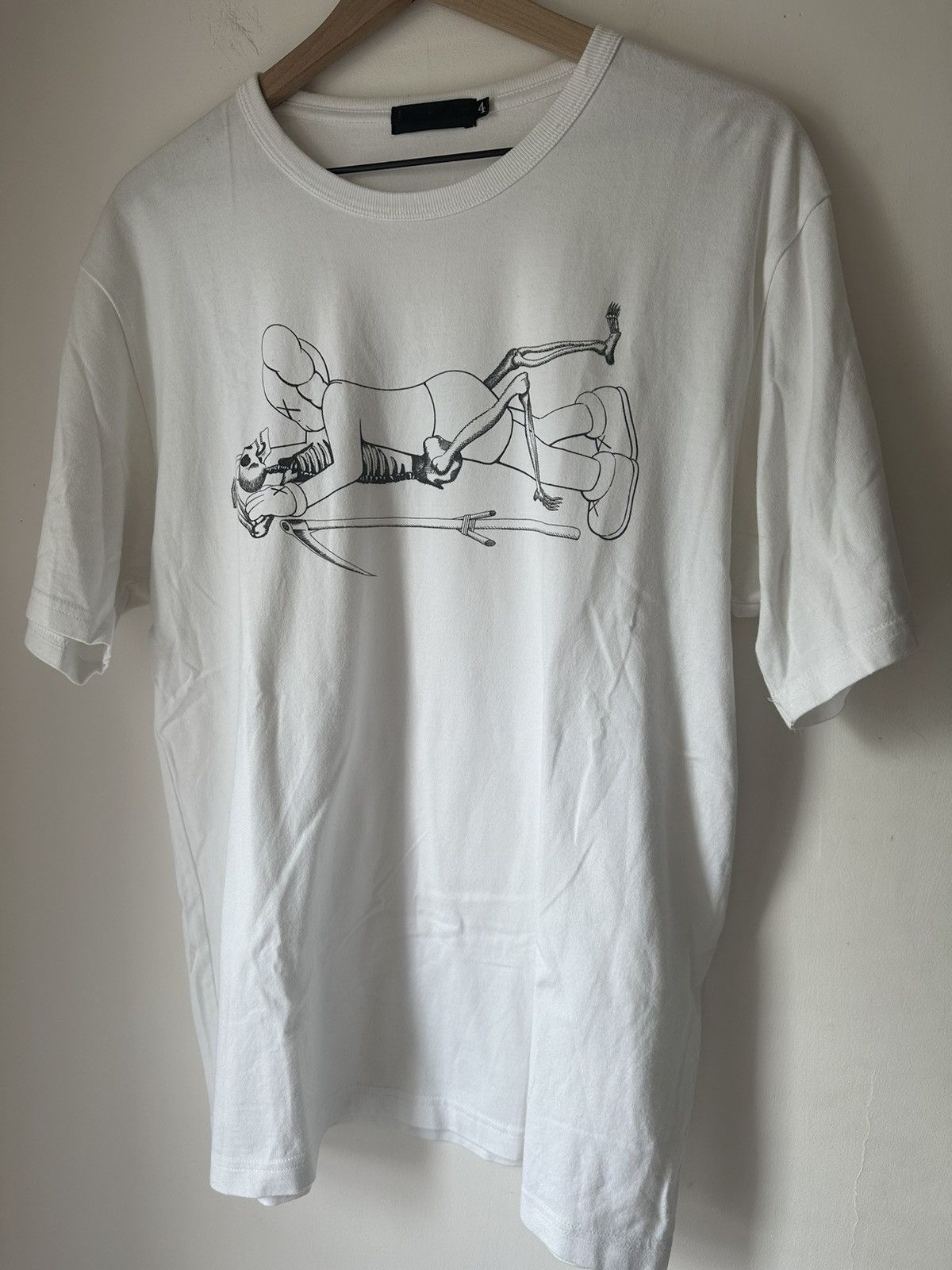 image of Original Fake Kaws Skeleton T-Shirt White, Men's (Size XL)