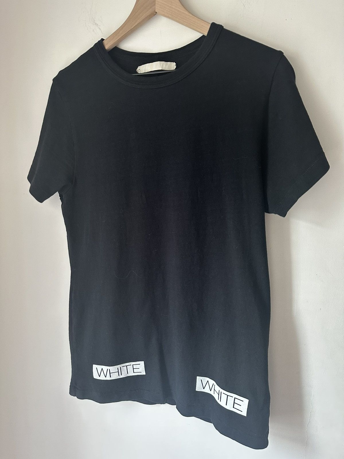 Image of Off White Off-White Blue Collar T-Shirt Black, Men's (Size XS)