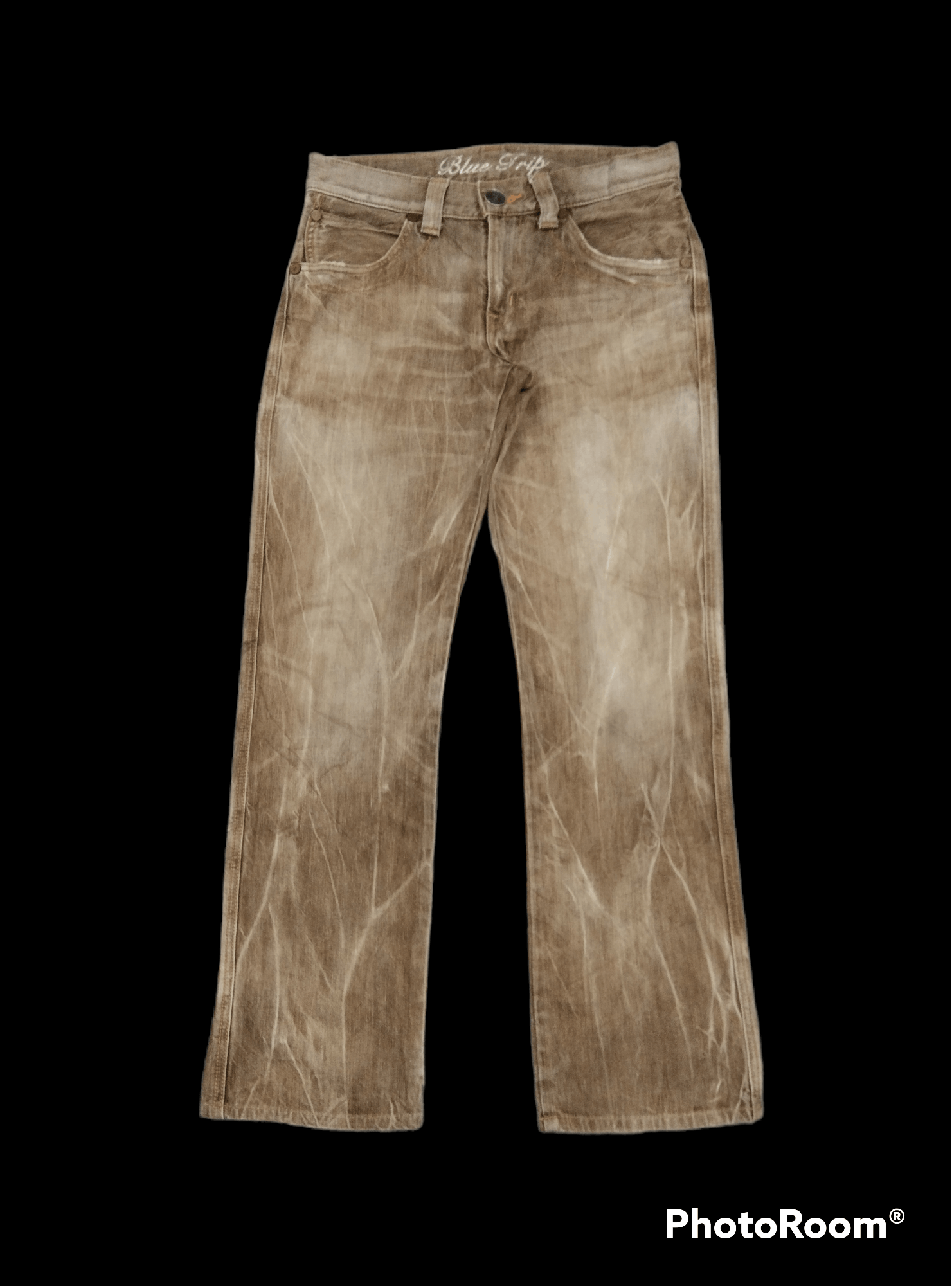 image of Avant Garde x Distressed Denim Super Sick Washed Brown Edwin Denim Pants, Men's (Size 31)