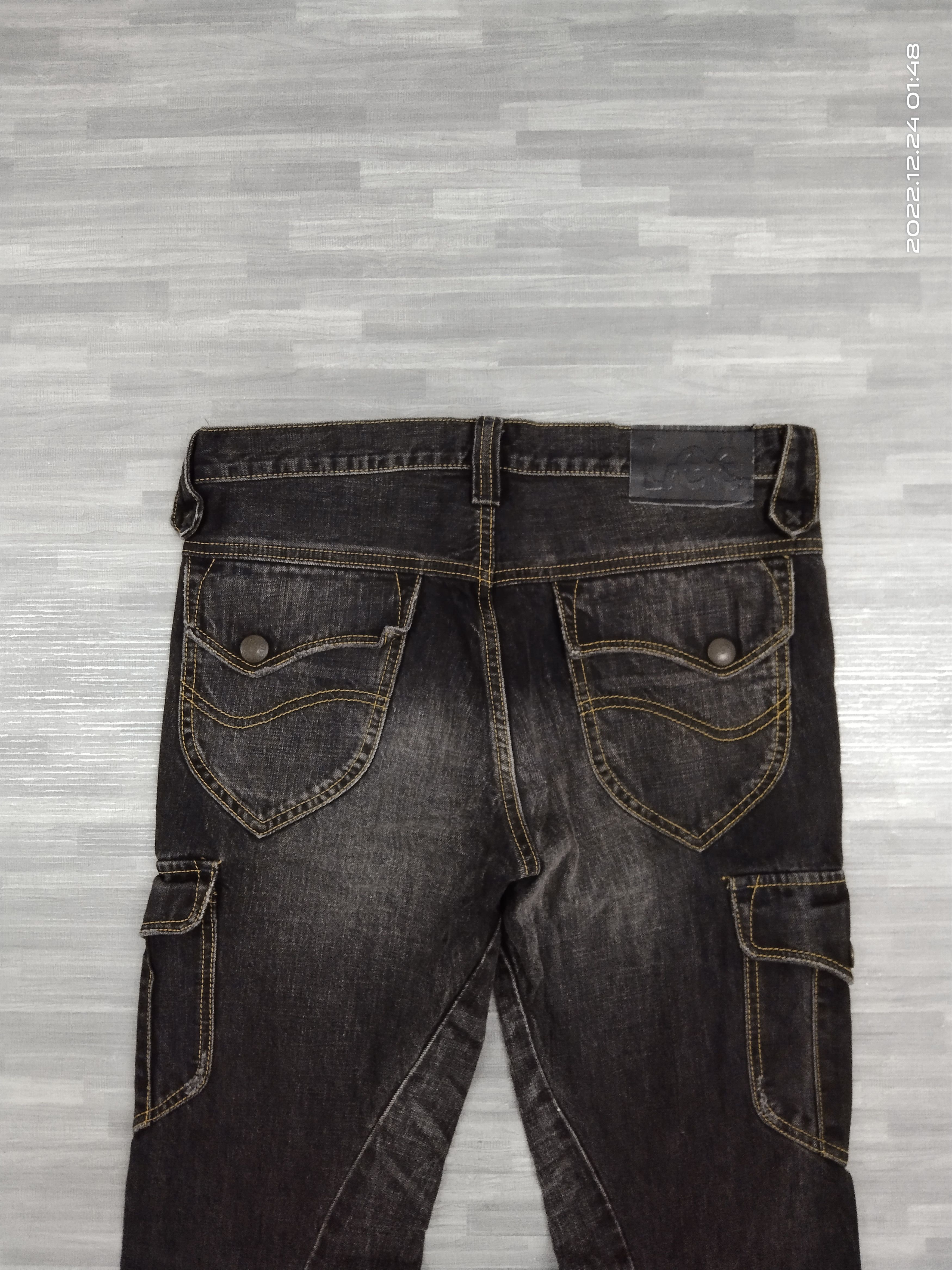 Lee FLARE🔥WASHED BLACK TWIST CARGO LEE DENIM PANTS Size US 31 - 5 Thumbnail