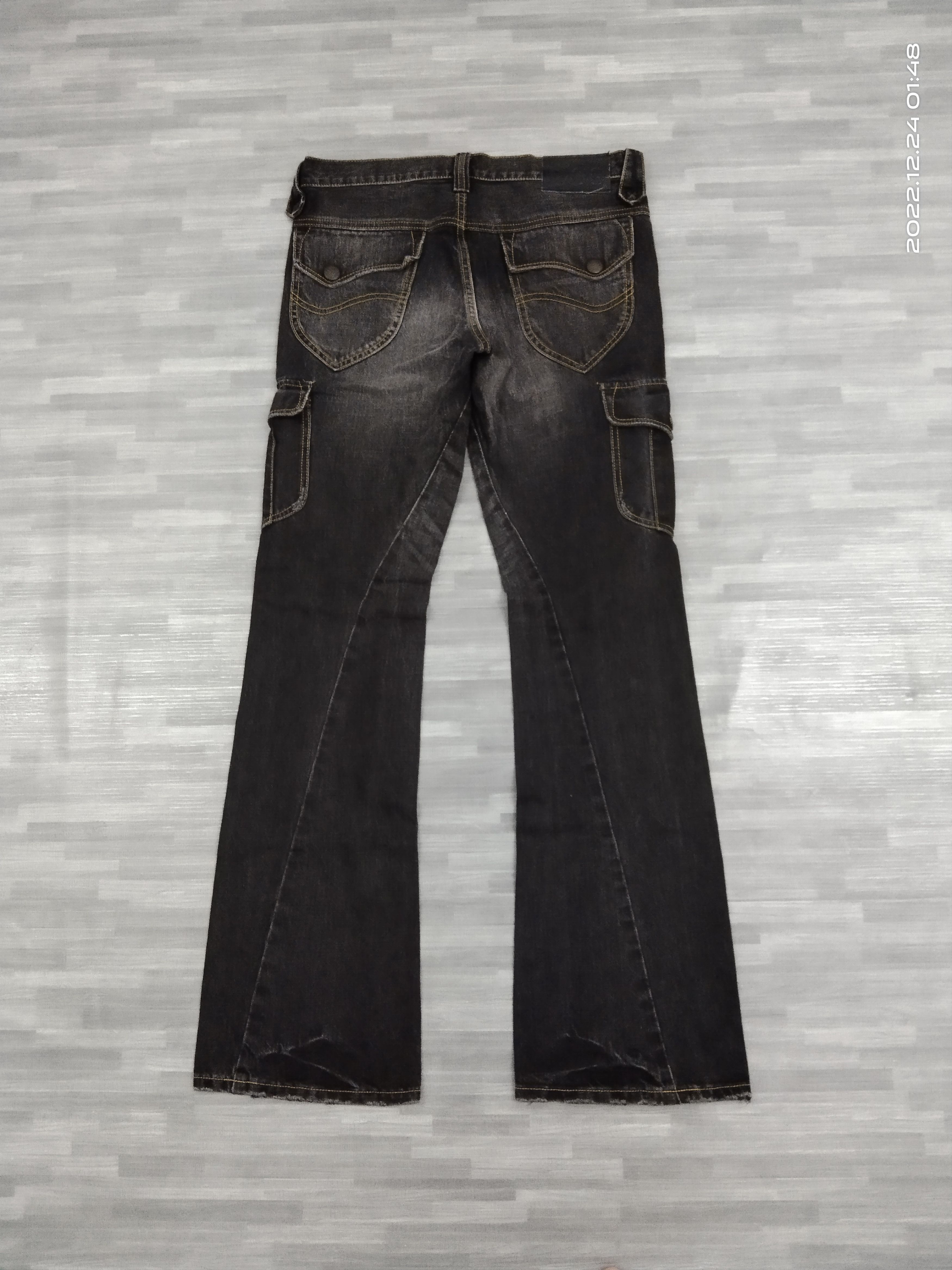 Lee FLARE🔥WASHED BLACK TWIST CARGO LEE DENIM PANTS Size US 31 - 3 Thumbnail