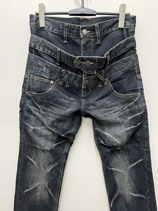 PPFM PPFM Biker Triple Waist Design Denim Pants | Grailed