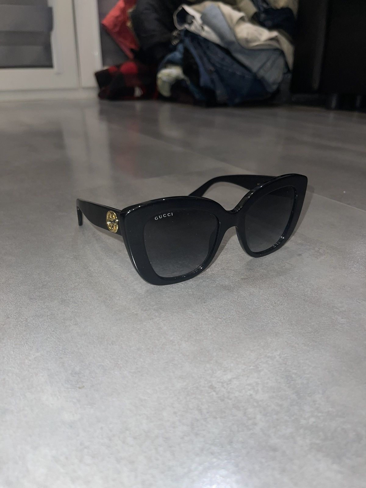 Gucci Gucci GG0327S "GG' Logo Black Sunglasses Size ONE SIZE - 3 Thumbnail