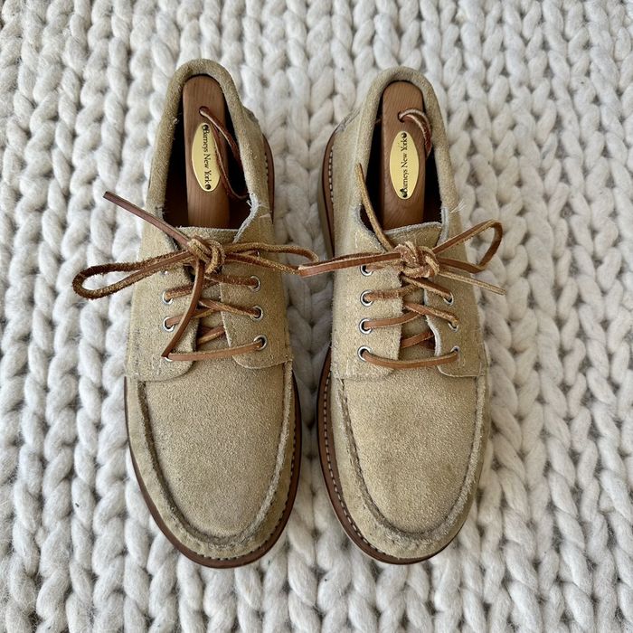 Yuketen Sand Suede 3 Eye Vibram Moccasins | Grailed