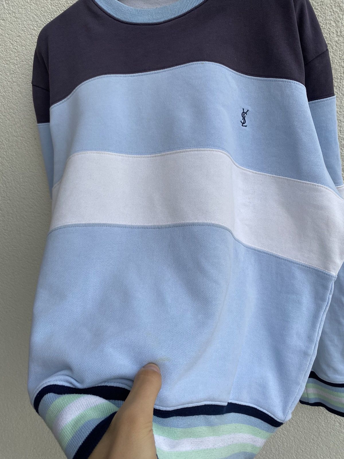 Yves Saint Laurent YSL Sweatshirt Striped Vintage Crewneck 90s Y2K Sweater Size US L / EU 52-54 / 3 - 19 Thumbnail