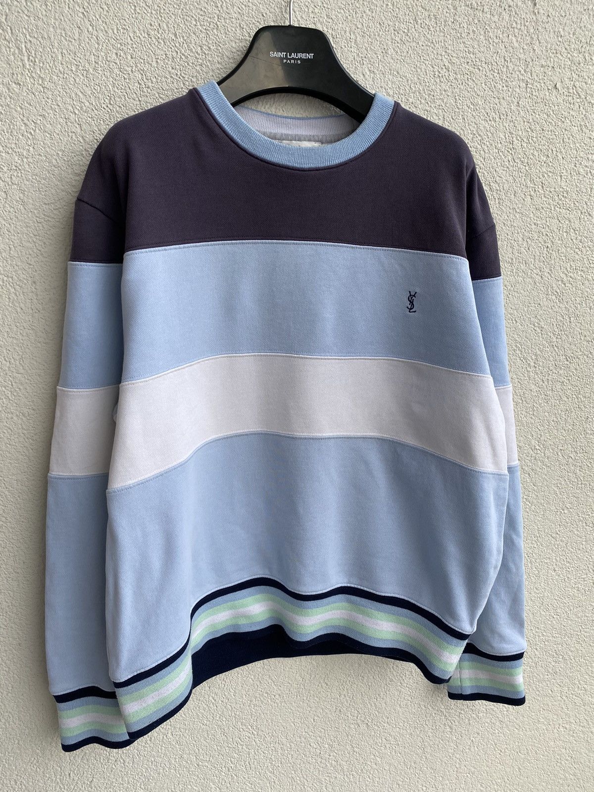 Yves Saint Laurent YSL Sweatshirt Striped Vintage Crewneck 90s Y2K Sweater Size US L / EU 52-54 / 3 - 12 Thumbnail