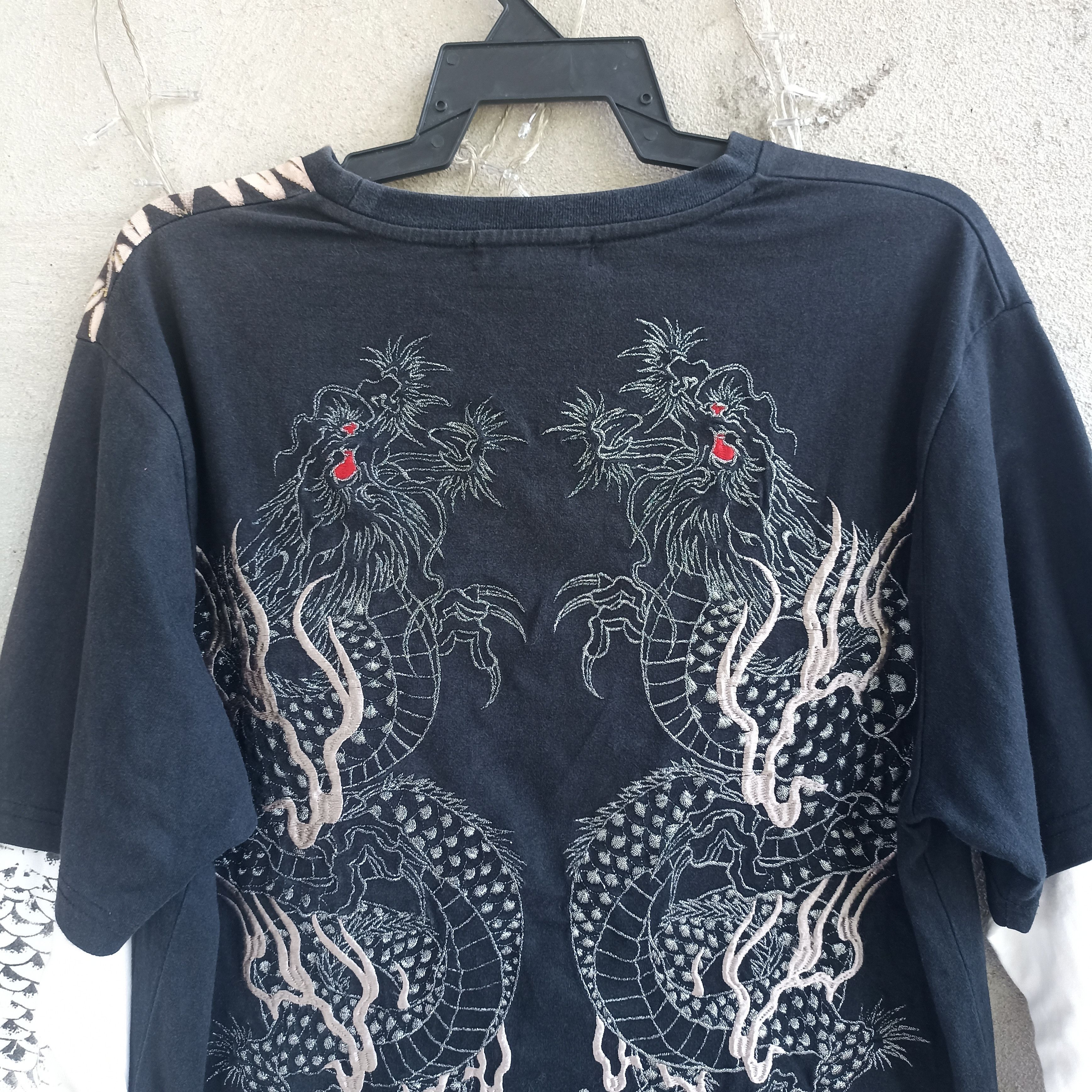 Dragonfly × Japanese Brand Two Big Dragon Embroidery Black Tshirt Size US S / EU 44-46 / 1 - 11 Thumbnail