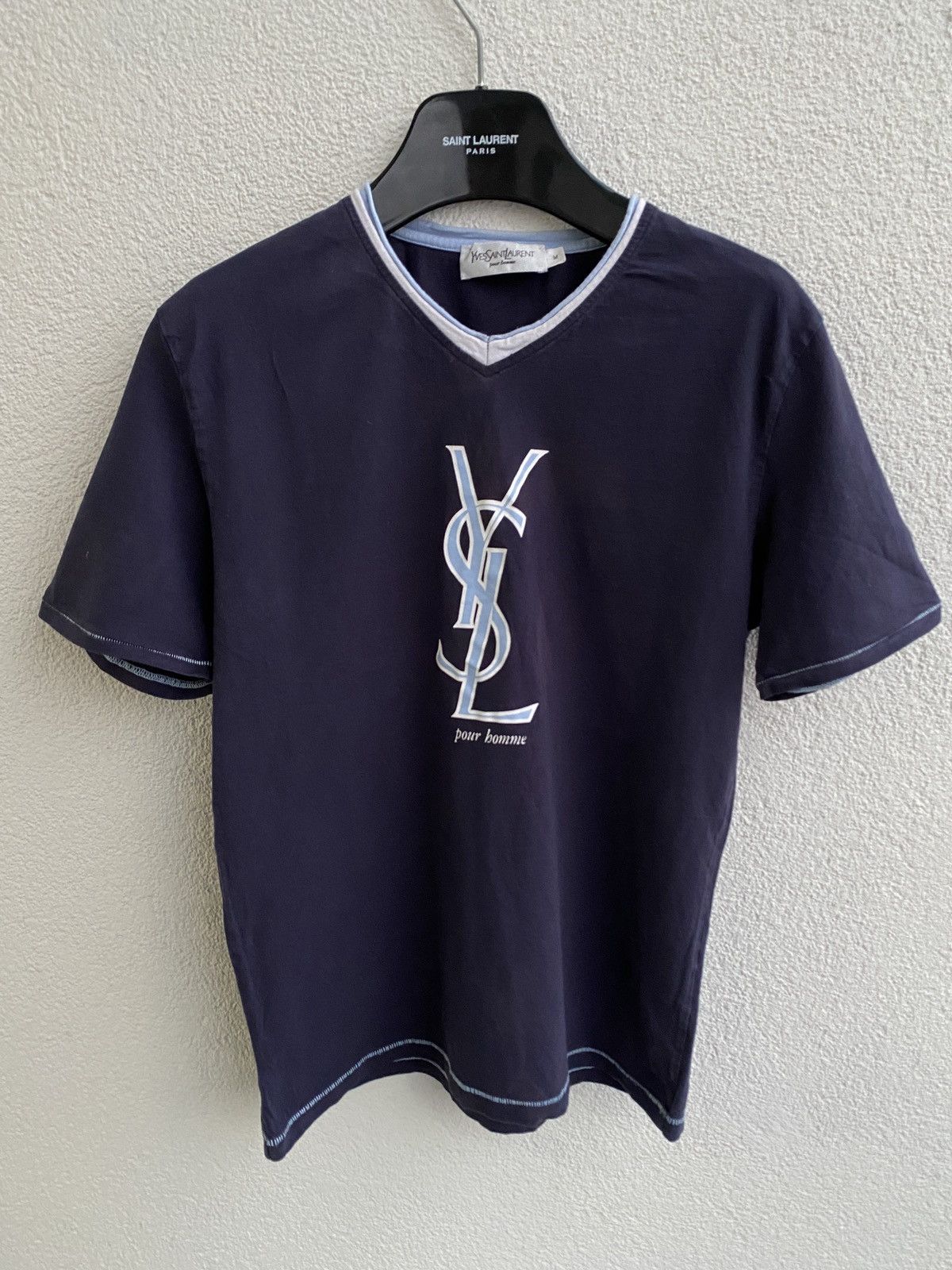 Yves Saint Laurent YSL T-Shirt big logo Size US M / EU 48-50 / 2 - 11 Thumbnail