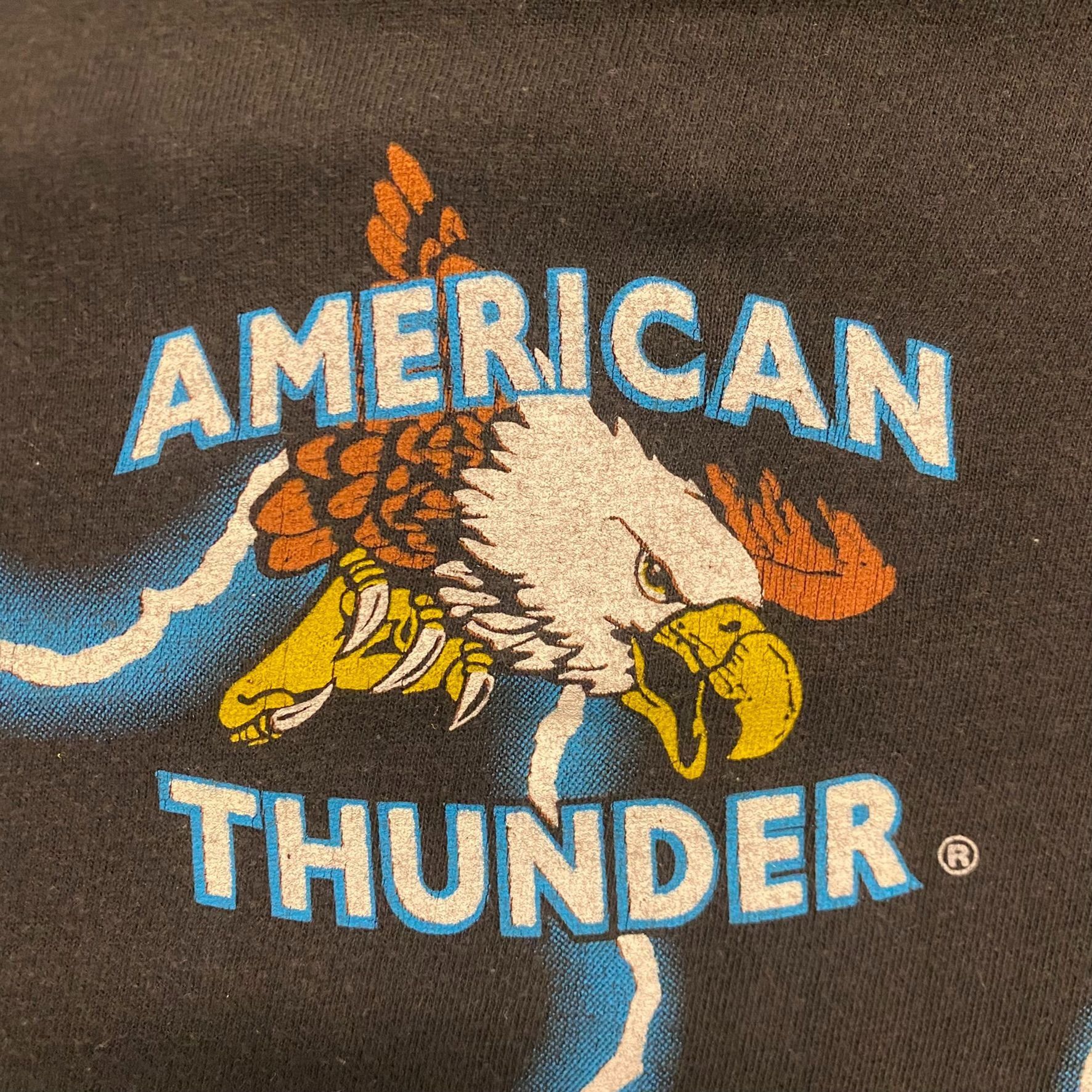 Vintage Crazy Vintage 90s American Thunder Skull AOP T-Shirt Size US L / EU 52-54 / 3 - 7 Thumbnail