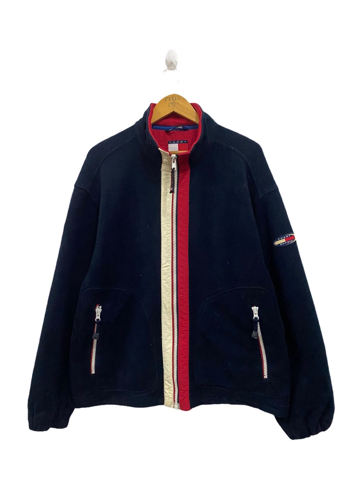 image of Tommy Hilfiger Fleece Sweater Nice Design in Dark Blue, Men's (Size Medium)