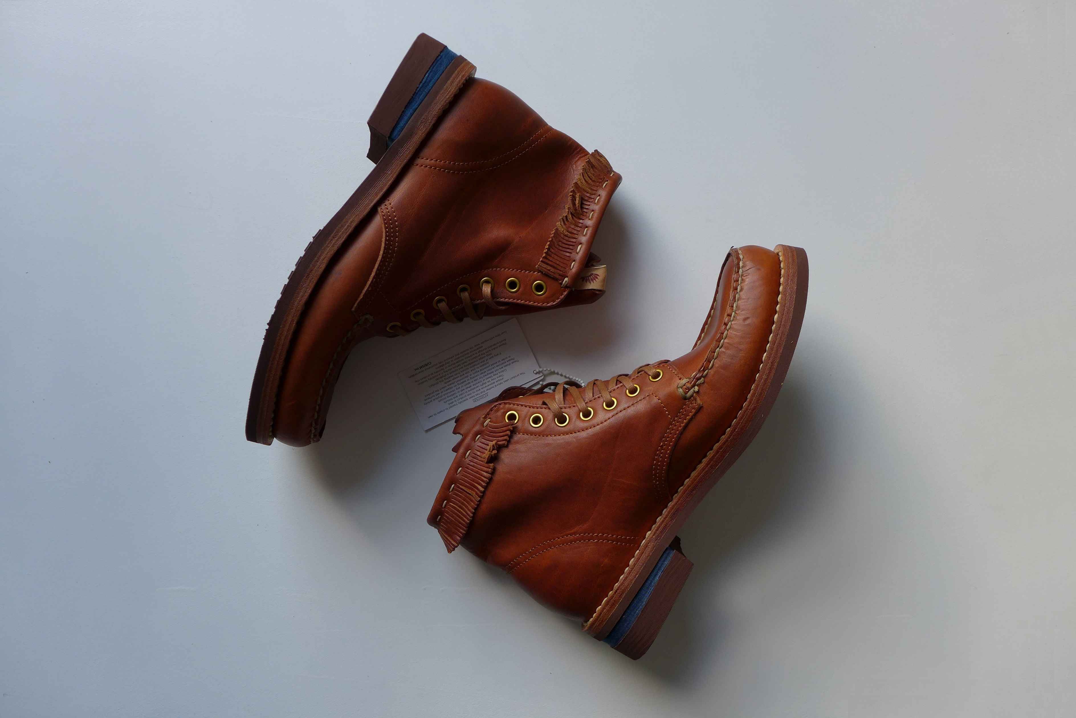 image of Visvim Fw16 Blackfoot Moctoe Boots-Folk - Brown Leather, Men's (Size 9.5)