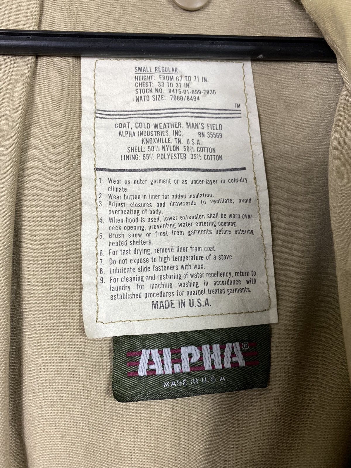 Alpha Industries ALPHA INDUSTRIES COAT, COLD WEATHER MAN’S FIELD Size US L / EU 52-54 / 3 - 10 Thumbnail