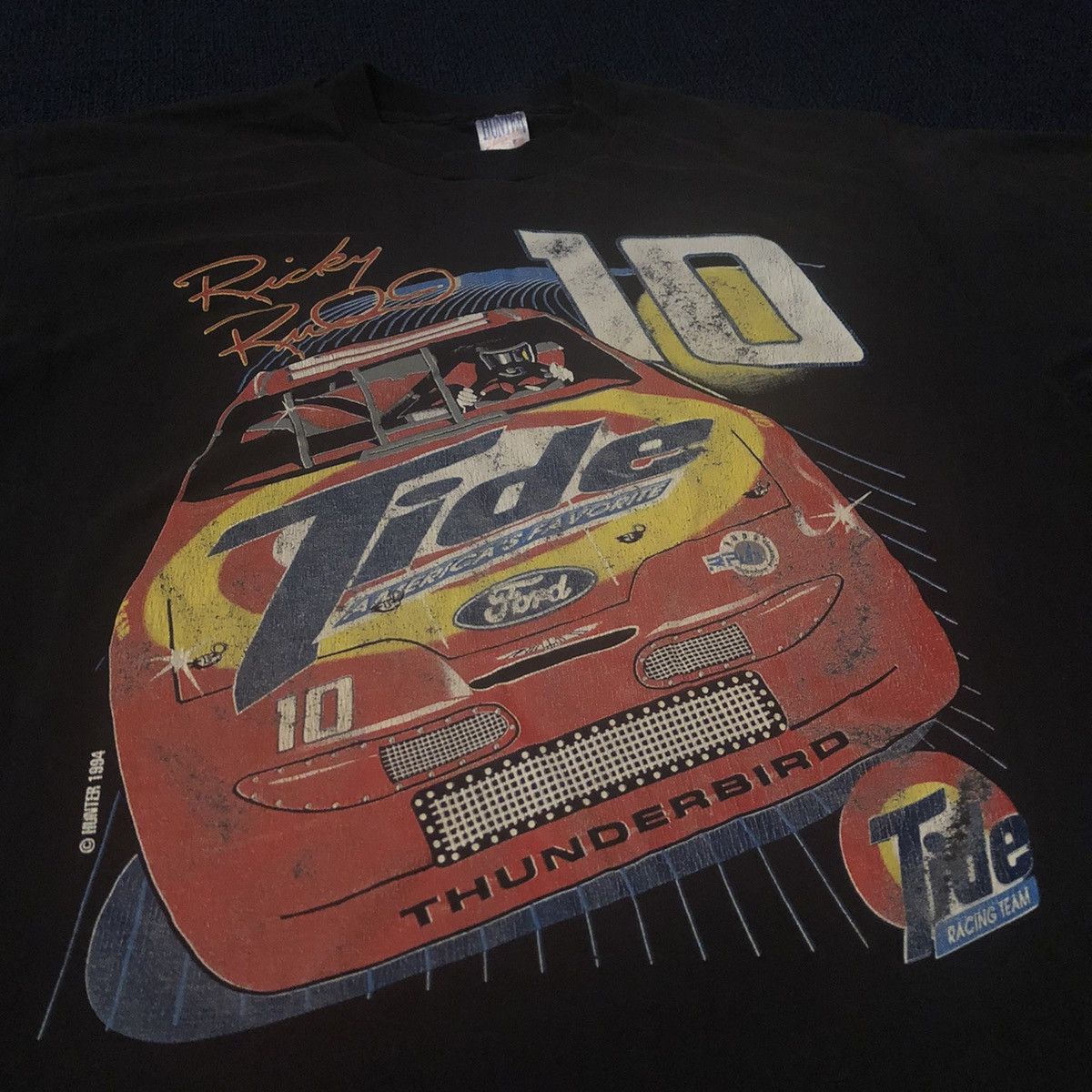 NASCAR Vintage 1990s NASCAR Ricky Rudd #10 Tide Racing Graphic Tee Size US XL / EU 56 / 4 - 2 Thumbnail