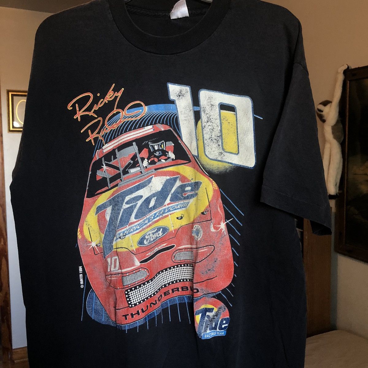 NASCAR Vintage 1990s NASCAR Ricky Rudd #10 Tide Racing Graphic Tee Size US XL / EU 56 / 4 - 1 Thumbnail