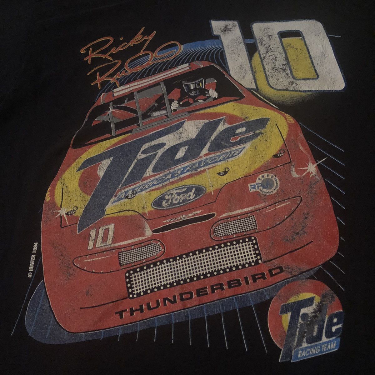 NASCAR Vintage 1990s NASCAR Ricky Rudd #10 Tide Racing Graphic Tee Size US XL / EU 56 / 4 - 4 Thumbnail