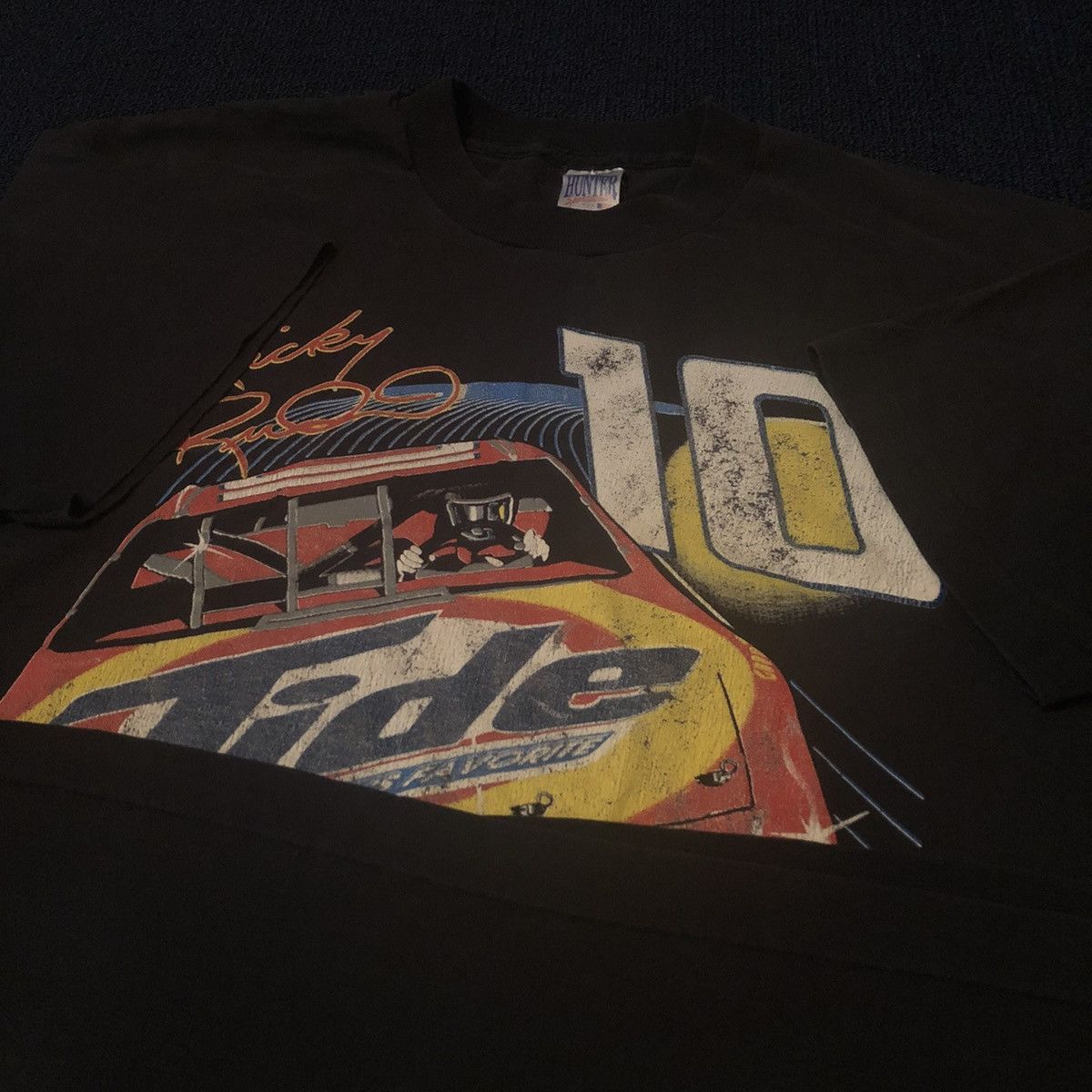 NASCAR Vintage 1990s NASCAR Ricky Rudd #10 Tide Racing Graphic Tee Size US XL / EU 56 / 4 - 8 Thumbnail