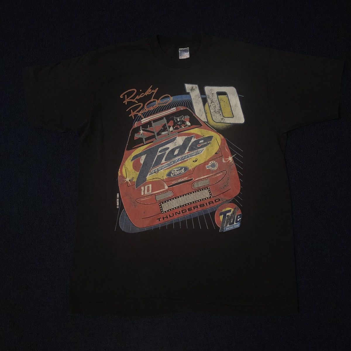 NASCAR Vintage 1990s NASCAR Ricky Rudd #10 Tide Racing Graphic Tee Size US XL / EU 56 / 4 - 3 Thumbnail