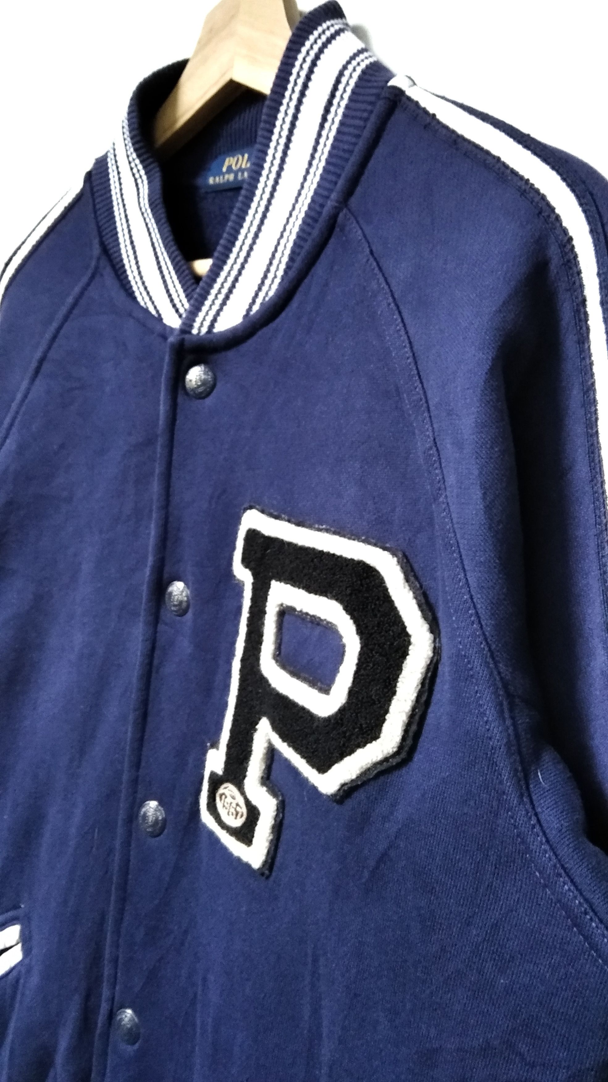 Polo Ralph Lauren × Ralph Lauren 🔥Vintage🔥Polo Ralph Lauren P Logo Varsity Fleece Jacket Size US M / EU 48-50 / 2 - 3 Thumbnail