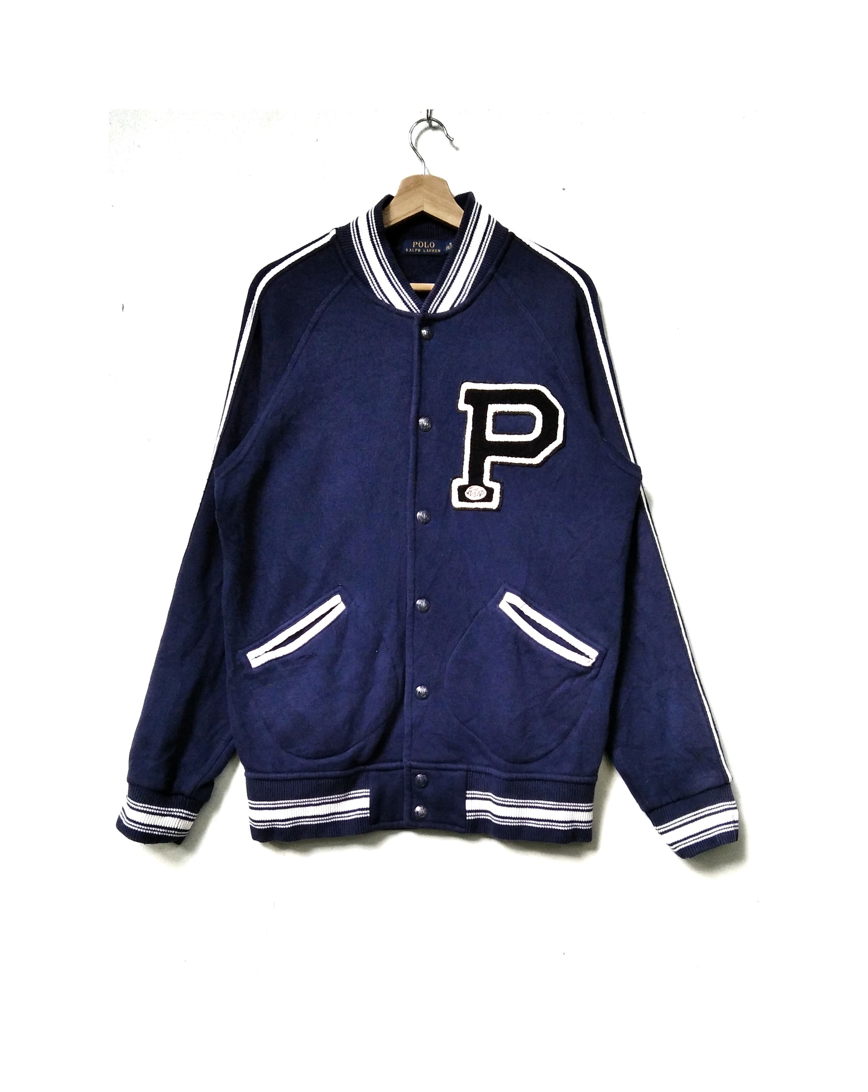 Polo Ralph Lauren × Ralph Lauren 🔥Vintage🔥Polo Ralph Lauren P Logo Varsity Fleece Jacket Size US M / EU 48-50 / 2 - 2 Thumbnail