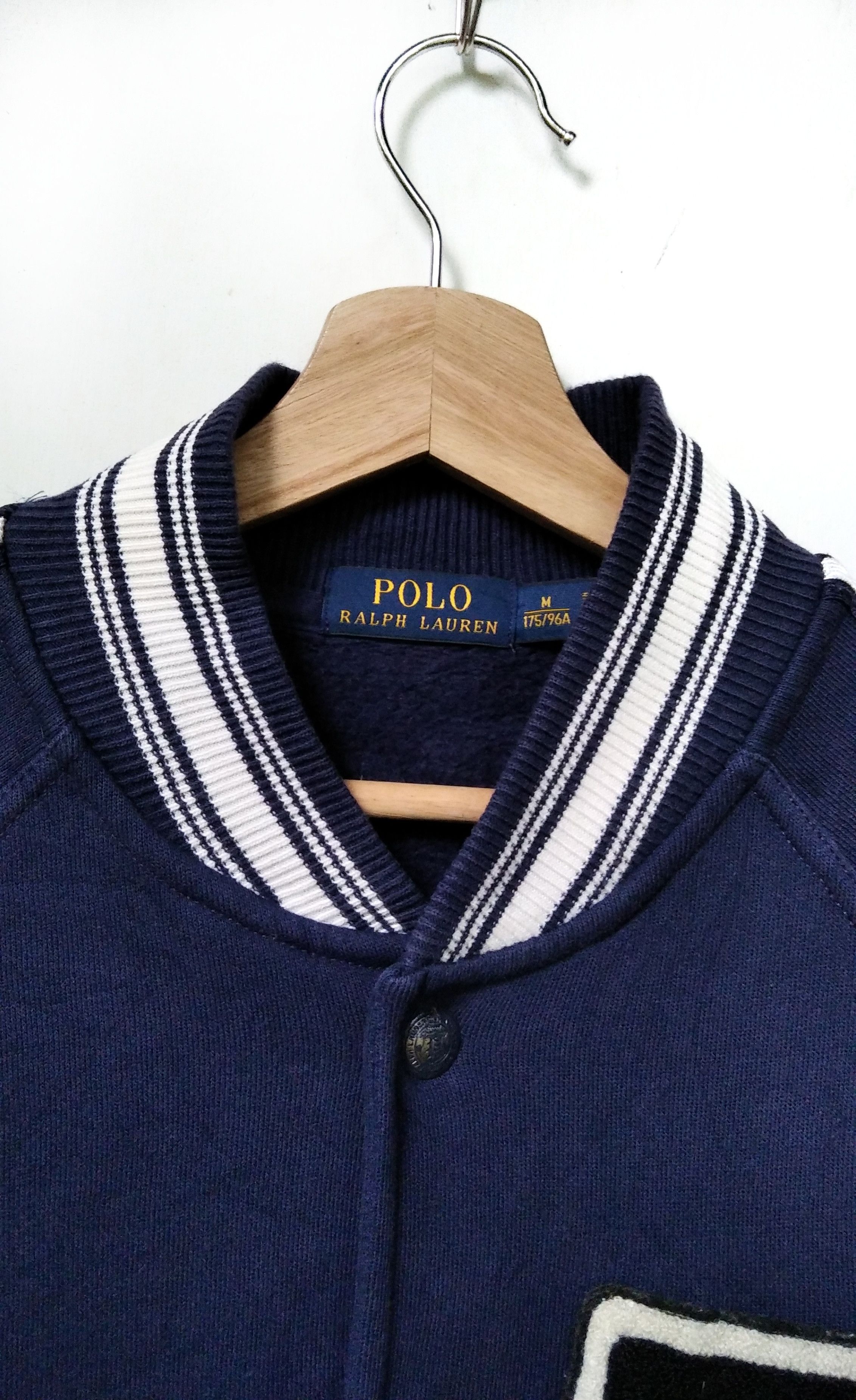 Polo Ralph Lauren × Ralph Lauren 🔥Vintage🔥Polo Ralph Lauren P Logo Varsity Fleece Jacket Size US M / EU 48-50 / 2 - 5 Thumbnail