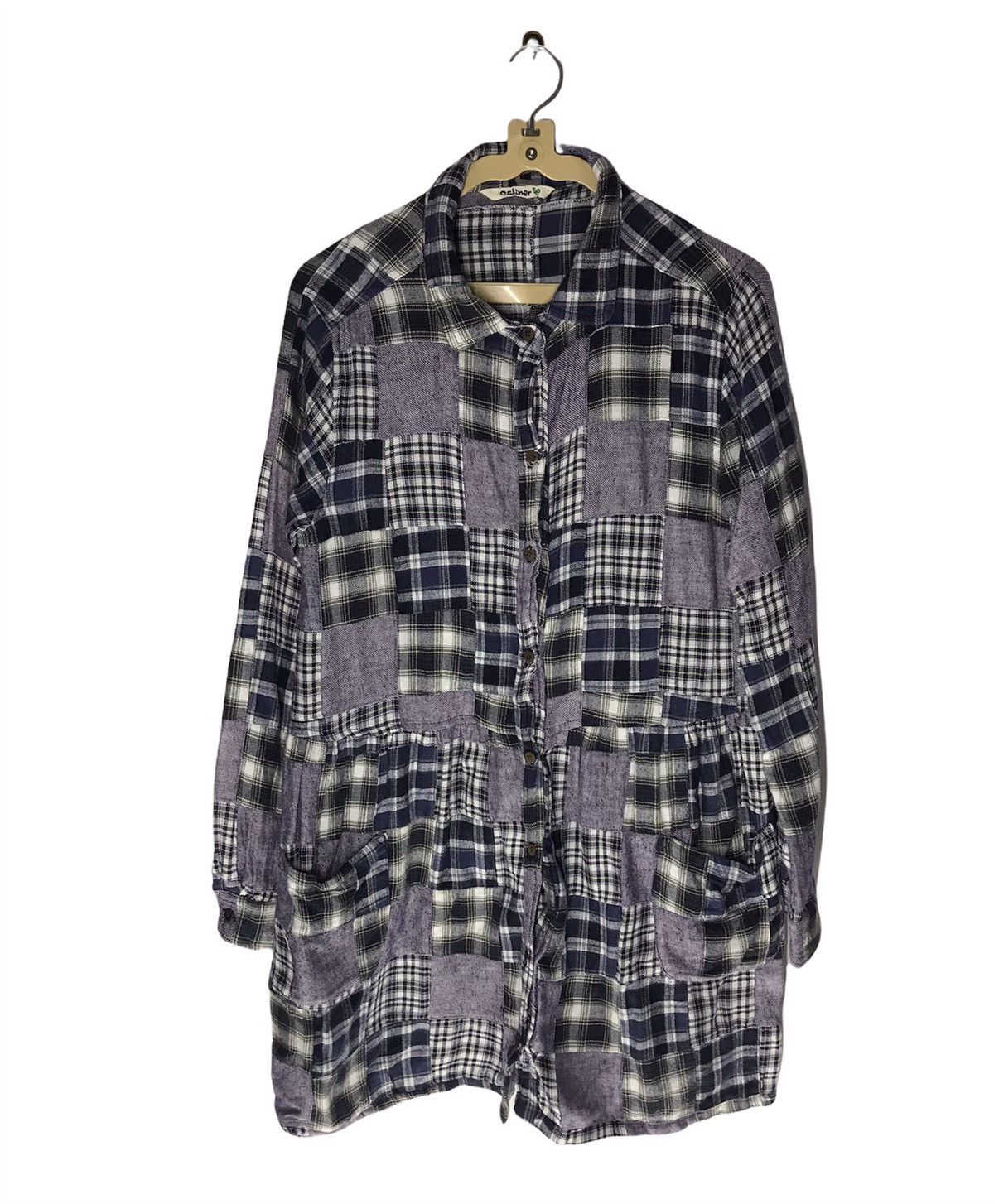 Flannel Woman flannel pactwork button up shirt by caliner Size US S / EU 44-46 / 1 - 1 Thumbnail