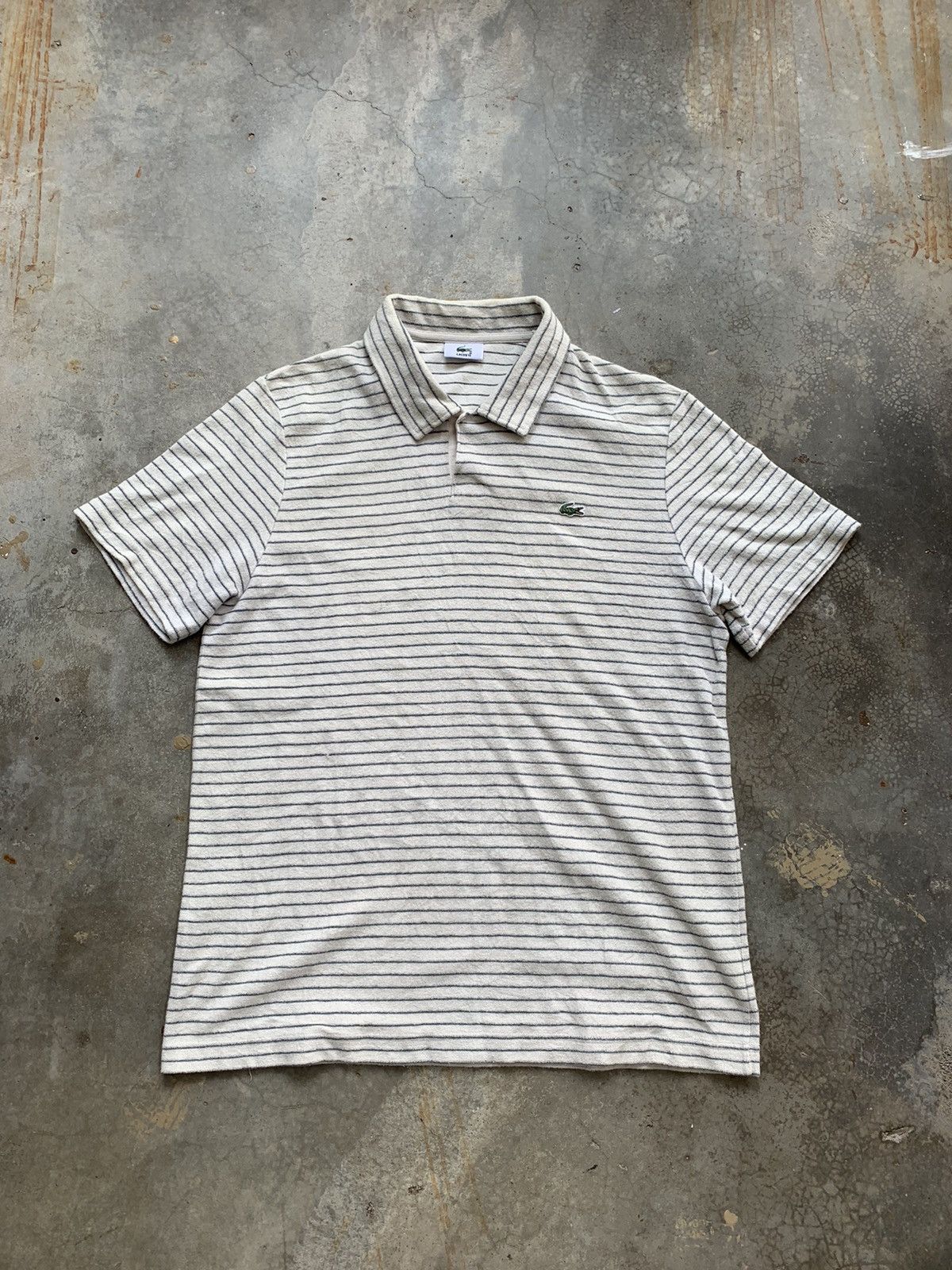 Lacoste Vintage Lacoste Button On Striped Polo Tshirt Size US M / EU 48-50 / 2 - 1 Thumbnail