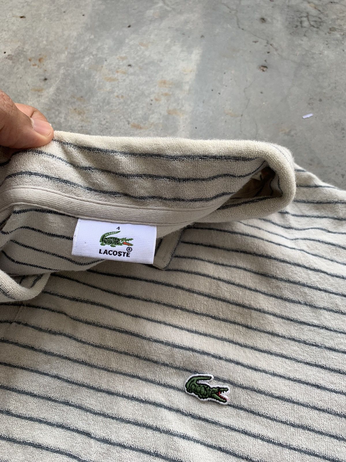 Lacoste Vintage Lacoste Button On Striped Polo Tshirt Size US M / EU 48-50 / 2 - 4 Thumbnail