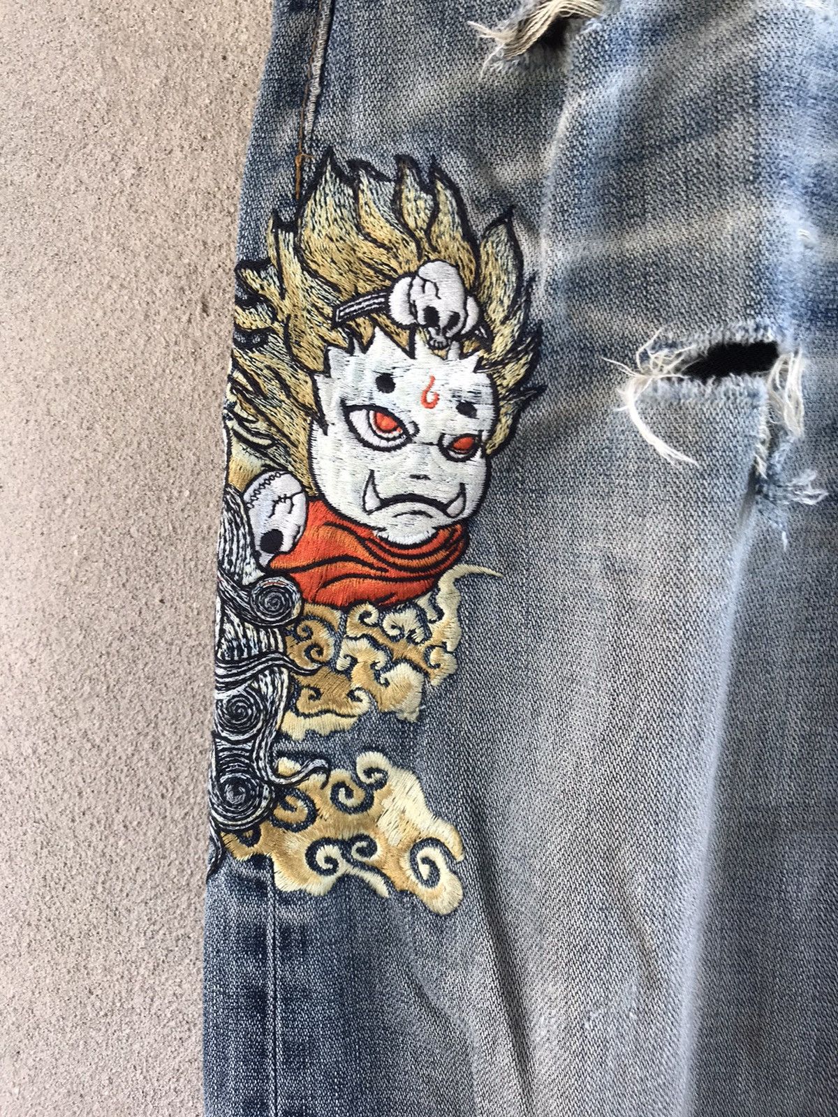 Hysteric Glamour VINTAGE NIPPON BLUE DISTRESSED DENIM PANTS JAPANESE Size US 36 / EU 52 - 15 Thumbnail