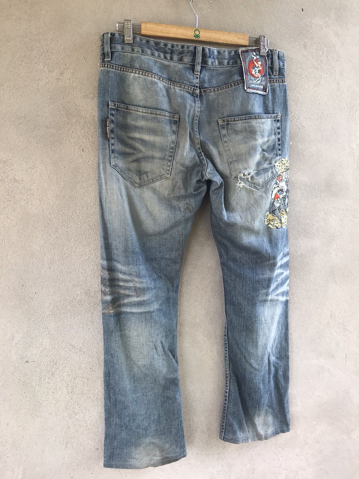 Hysteric Glamour VINTAGE NIPPON BLUE DISTRESSED DENIM PANTS JAPANESE Size US 36 / EU 52 - 7 Thumbnail