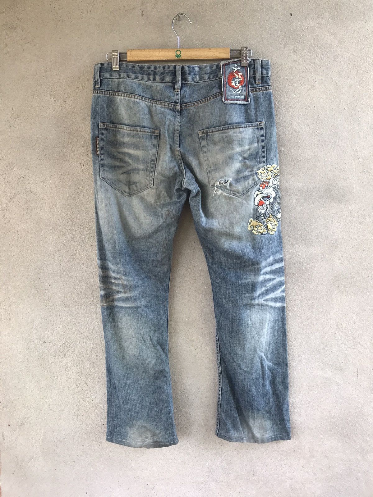 Hysteric Glamour VINTAGE NIPPON BLUE DISTRESSED DENIM PANTS JAPANESE Size US 36 / EU 52 - 5 Thumbnail