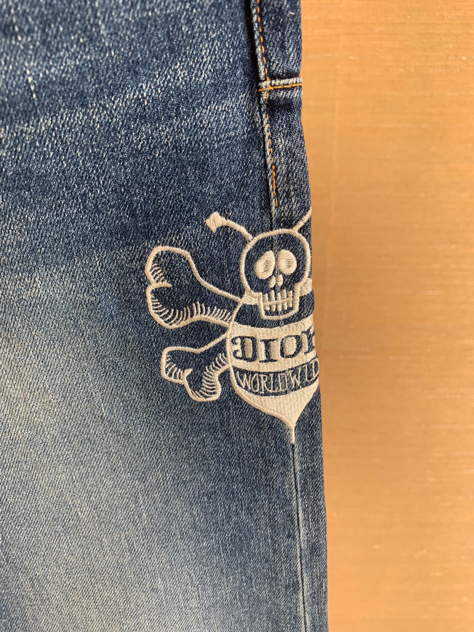 Dior × Stussy Shaun Bee Embroidered Denim in Blue Size US 31 - 6 Thumbnail