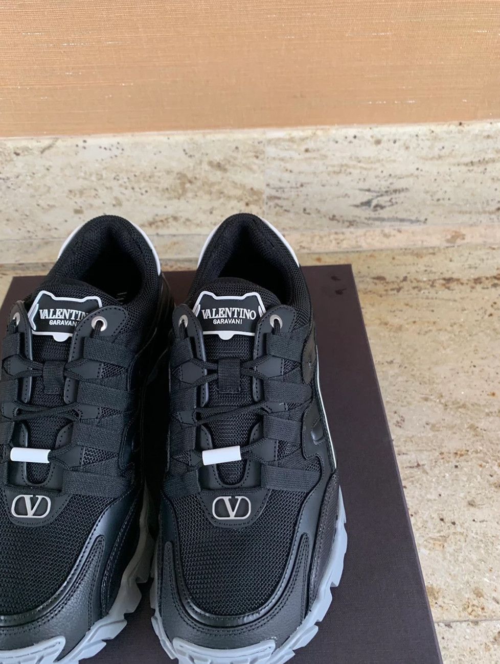 Valentino Leather Logo Trainer in Black Size US 9 / EU 42 - 8 Thumbnail