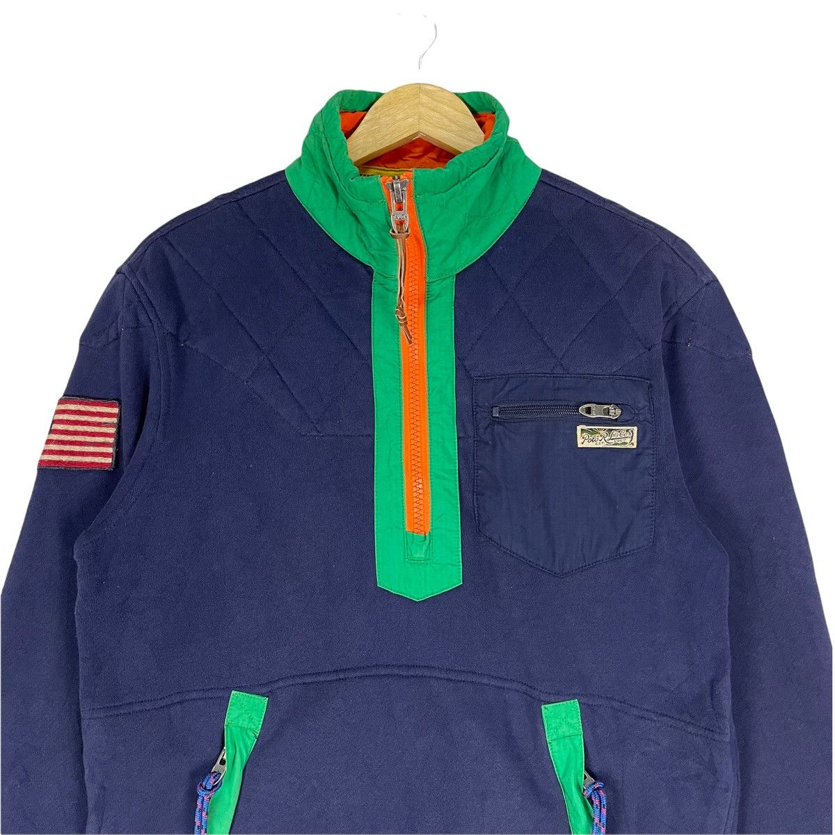 Polo Ralph Lauren × Vintage 🔥POLO RL Patch Half Zipper Sweatshirt Size US S / EU 44-46 / 1 - 4 Thumbnail