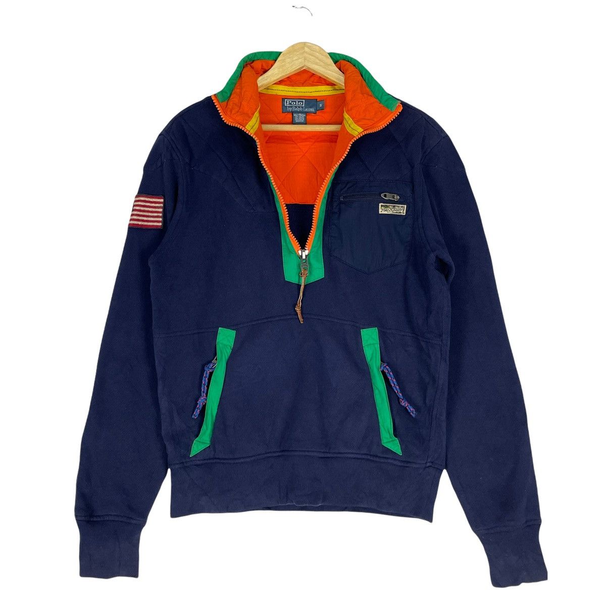 Polo Ralph Lauren × Vintage 🔥POLO RL Patch Half Zipper Sweatshirt Size US S / EU 44-46 / 1 - 2 Thumbnail