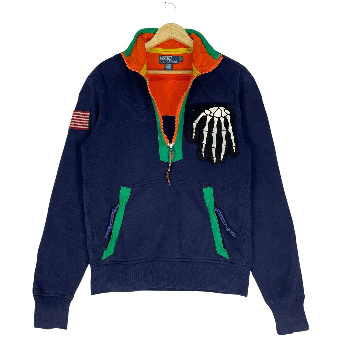 Polo Ralph Lauren × Vintage 🔥POLO RL Patch Half Zipper Sweatshirt Size US S / EU 44-46 / 1 - 1 Thumbnail