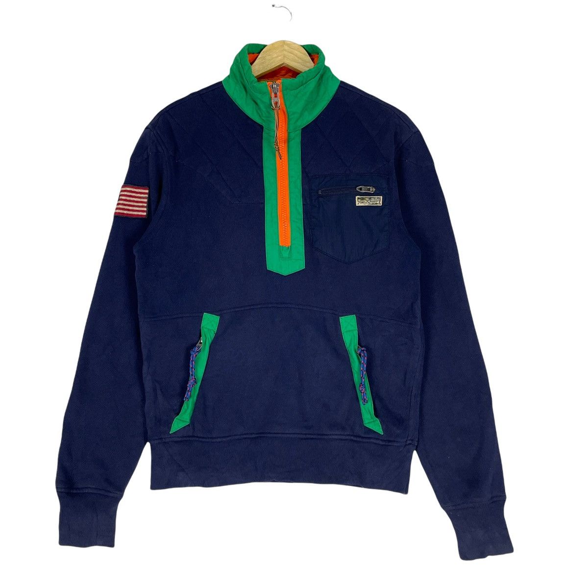 Polo Ralph Lauren × Vintage 🔥POLO RL Patch Half Zipper Sweatshirt Size US S / EU 44-46 / 1 - 3 Thumbnail