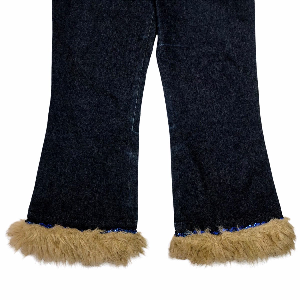 Japanese Brand 2000s Atsuro Tayama - Flared Fur Denim Pants Size US 28 / EU 44 - 2 Thumbnail