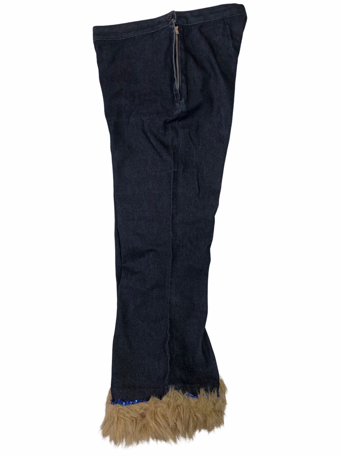 Japanese Brand 2000s Atsuro Tayama - Flared Fur Denim Pants Size US 28 / EU 44 - 4 Thumbnail