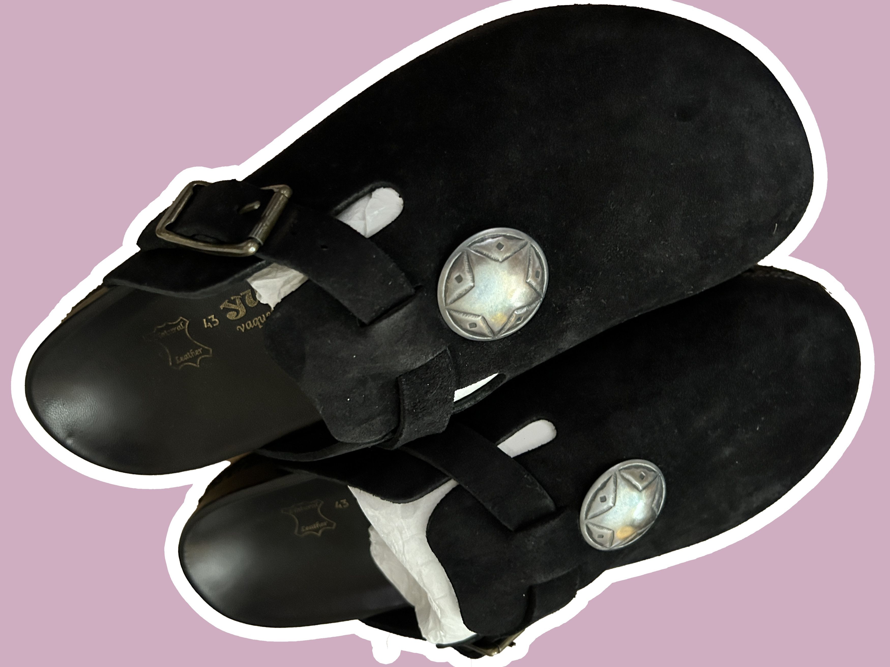 Yuketen YUKETEN Sal 1 w/ Silver Concho Suede Clogs - Black Size US 10 / EU 43 - 4 Thumbnail