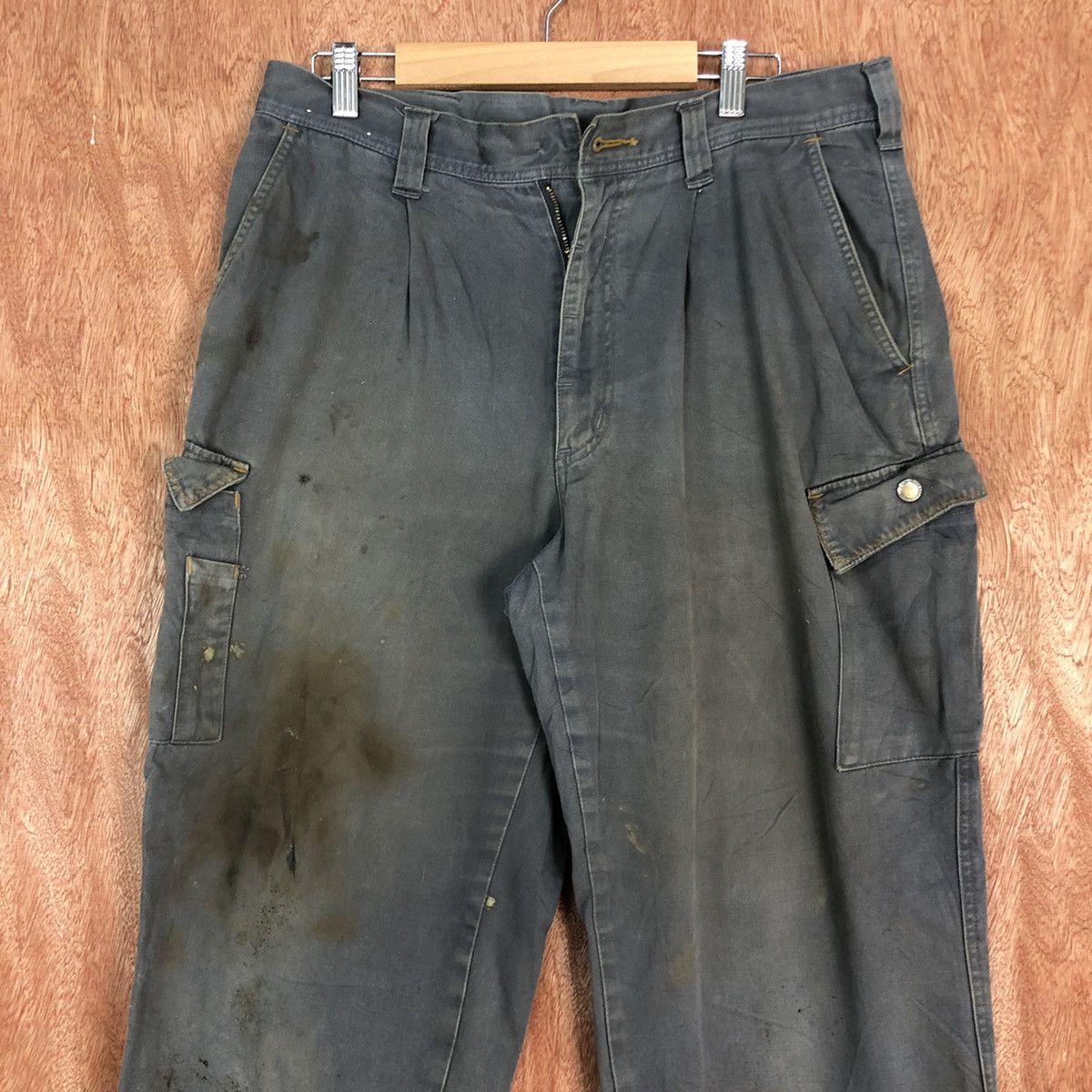 Japanese Brand DL Gin Washi dirty thrashed Multipocket Cargo Pants #c709 Size US 33 - 2 Thumbnail