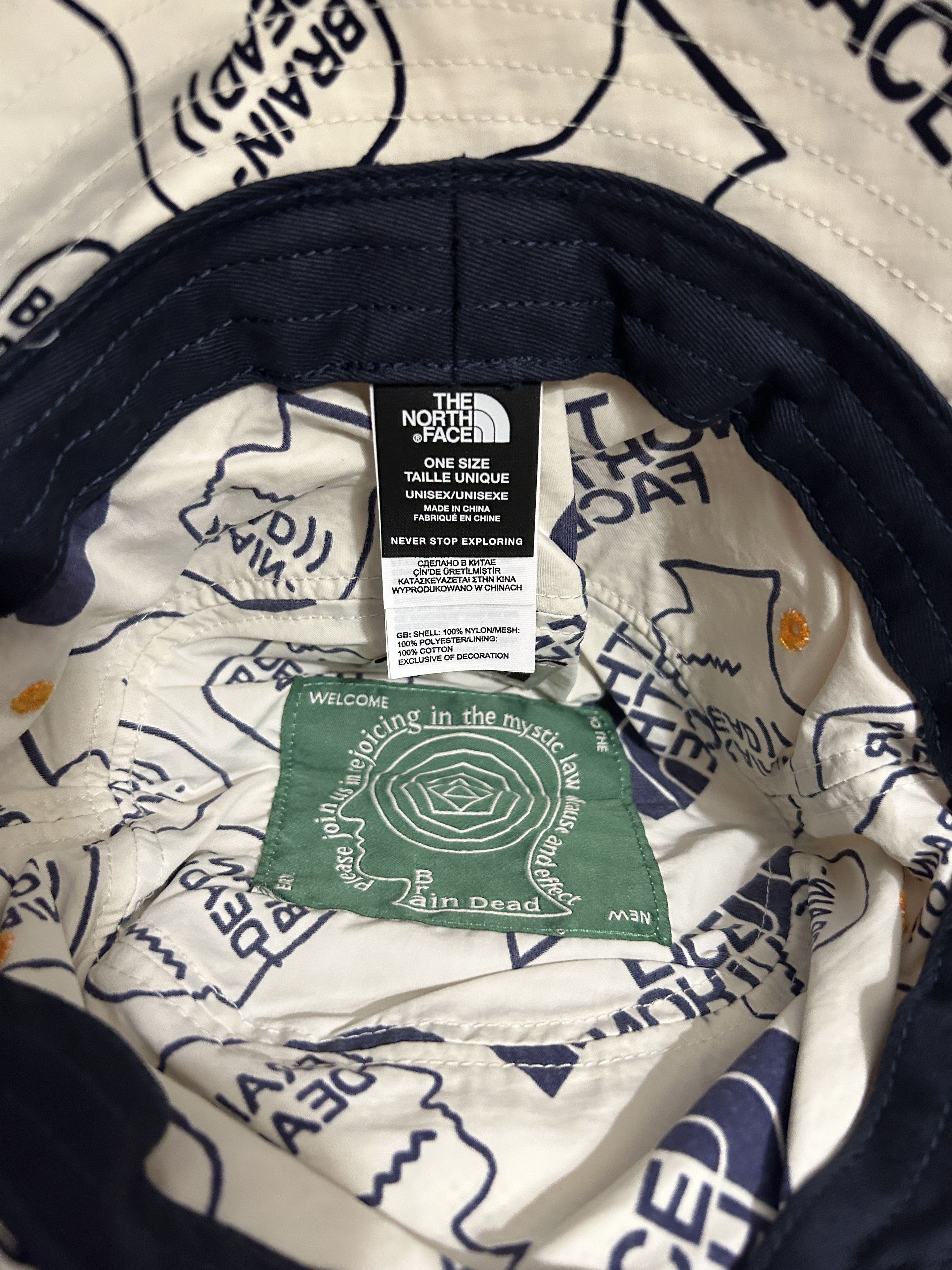 Brain Dead × The North Face The North Face Brain Dead Brain Dead X TNF Bucket Hat White Size ONE SIZE - 3 Thumbnail