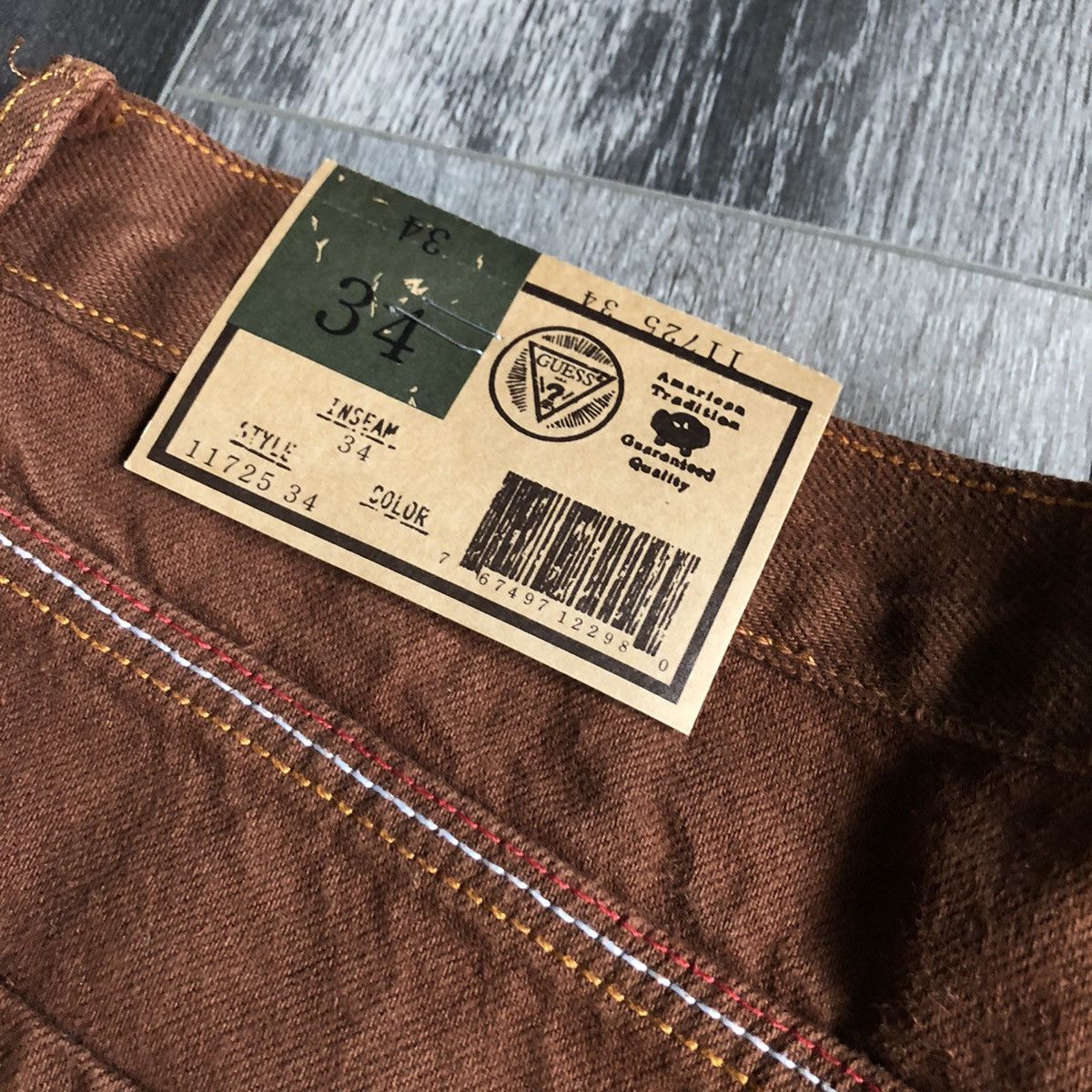 Guess New Vintage 1990s Guess Jeans Mud Brown Denim Jeans 34x34 Size US 34 / EU 50 - 5 Thumbnail