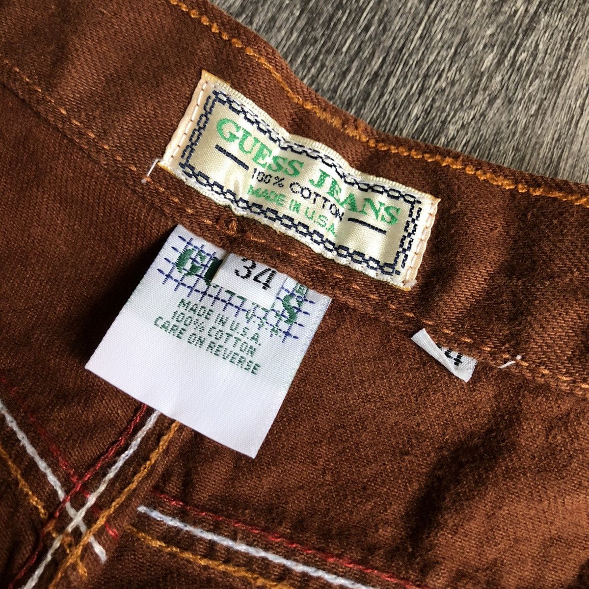 Guess New Vintage 1990s Guess Jeans Mud Brown Denim Jeans 34x34 Size US 34 / EU 50 - 9 Thumbnail