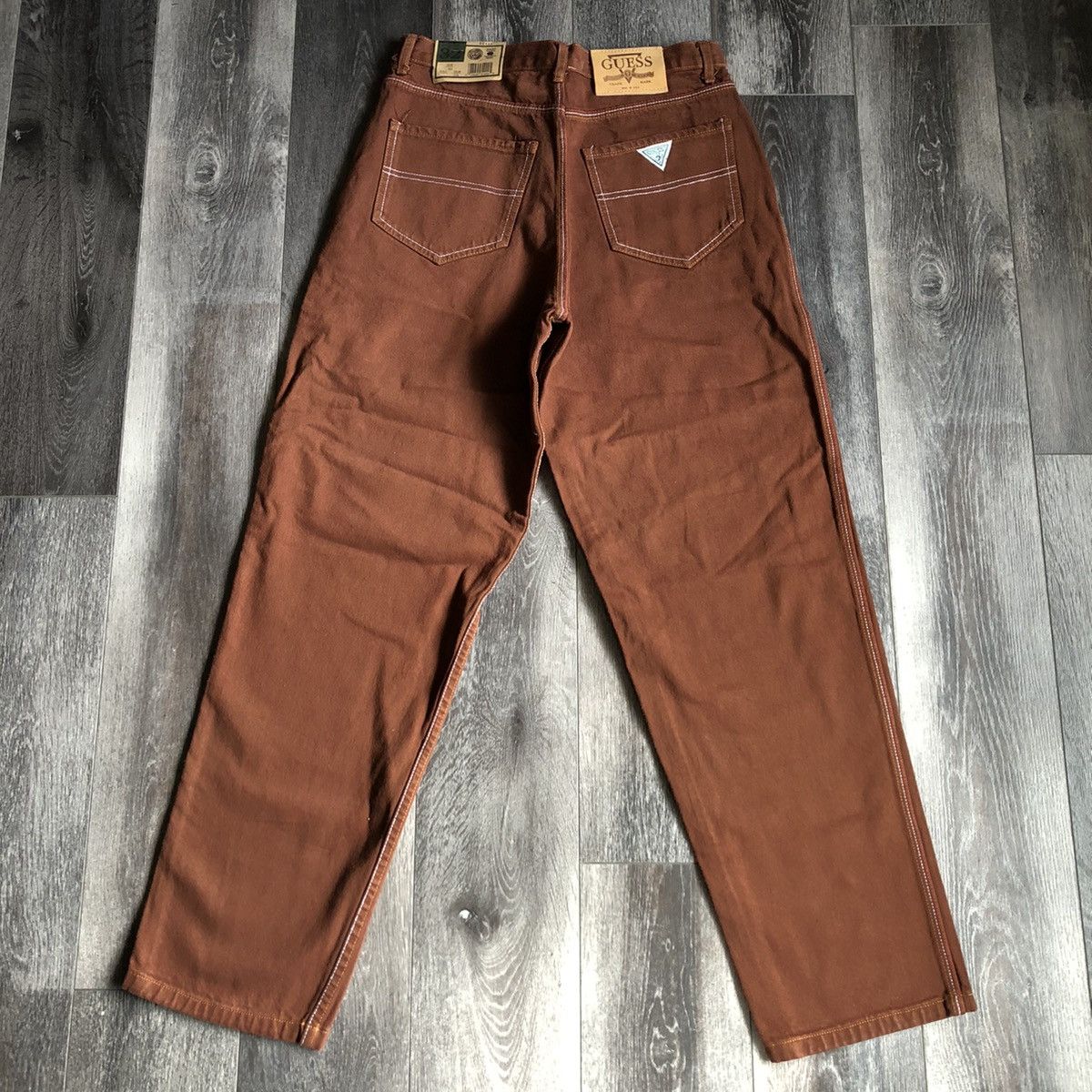 Guess New Vintage 1990s Guess Jeans Mud Brown Denim Jeans 34x34 Size US 34 / EU 50 - 1 Thumbnail